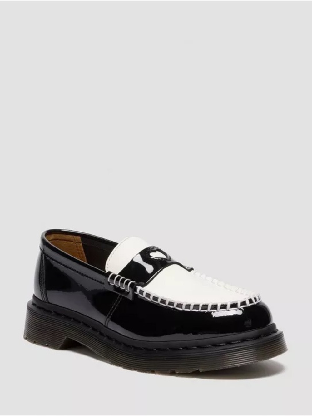 Dr. Martens Two-Tone Black and White Penny Loafer